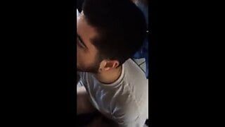 Four of us painting his fucking face with cum