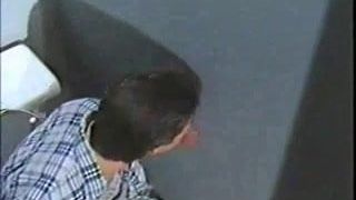GAY Vintage (1988?) Gloryhole in bathroom leads to…