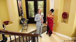 College trans babe celebrates graduation with steamy sex