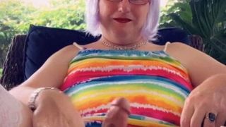 Jerking outside while raining Pantyluvn sissy