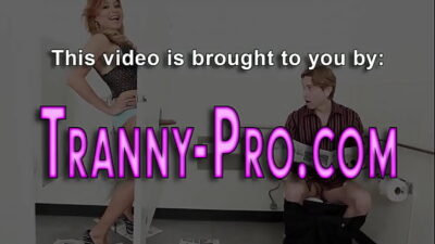 Tranny babe gets cum in mouth